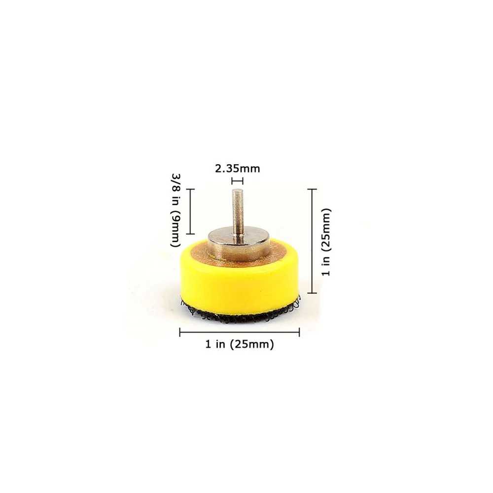 Discos de lijado de 1 pulgada y 25mm, herramienta de papel lija abrasivo, 80-100 de grano, surtido con almohadilla de pulido de vástago de 3000mm, 2,35 Uds.