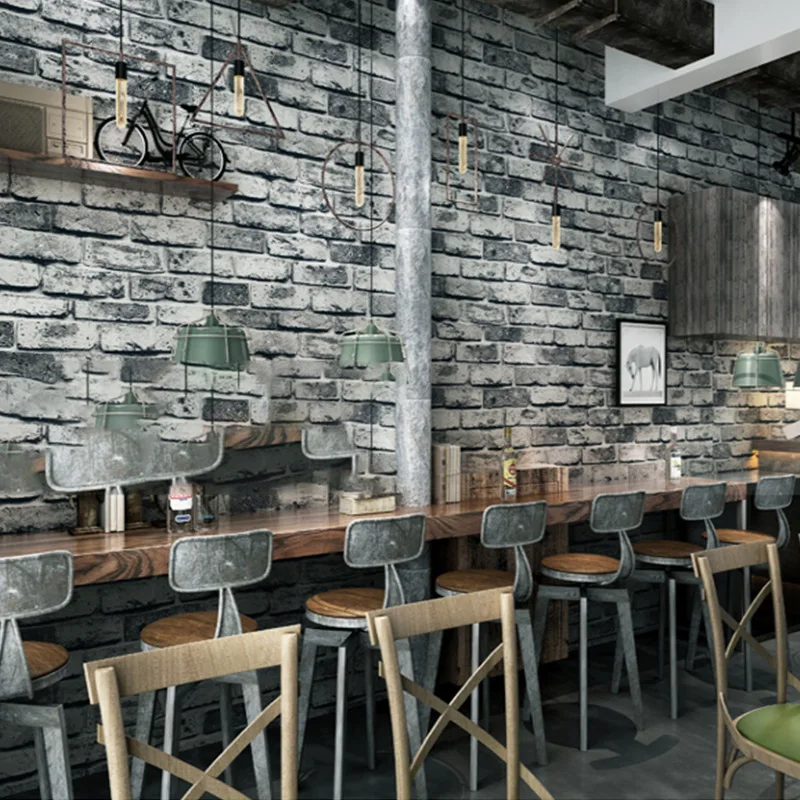 Antique Old Brick Brick-Shaped Fake Brick Small Restaurant Decoration Wallpaper Hotel Wall Shop Restaurant Hotel Box Wallpaper