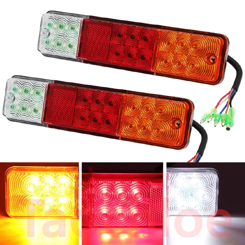 2Pcs 12V - 80V LED Tail Lights For Forklift Reverse Brake Turn Signals Rear Light Truck Trailer Tractor Tail Lamps