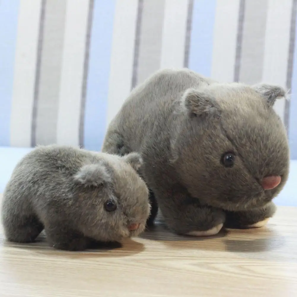 Juguete de Wombat de simulación, juguete de Wombat de simulación práctico relleno suave, líneas claras, muñeco de conejillo de indias relleno