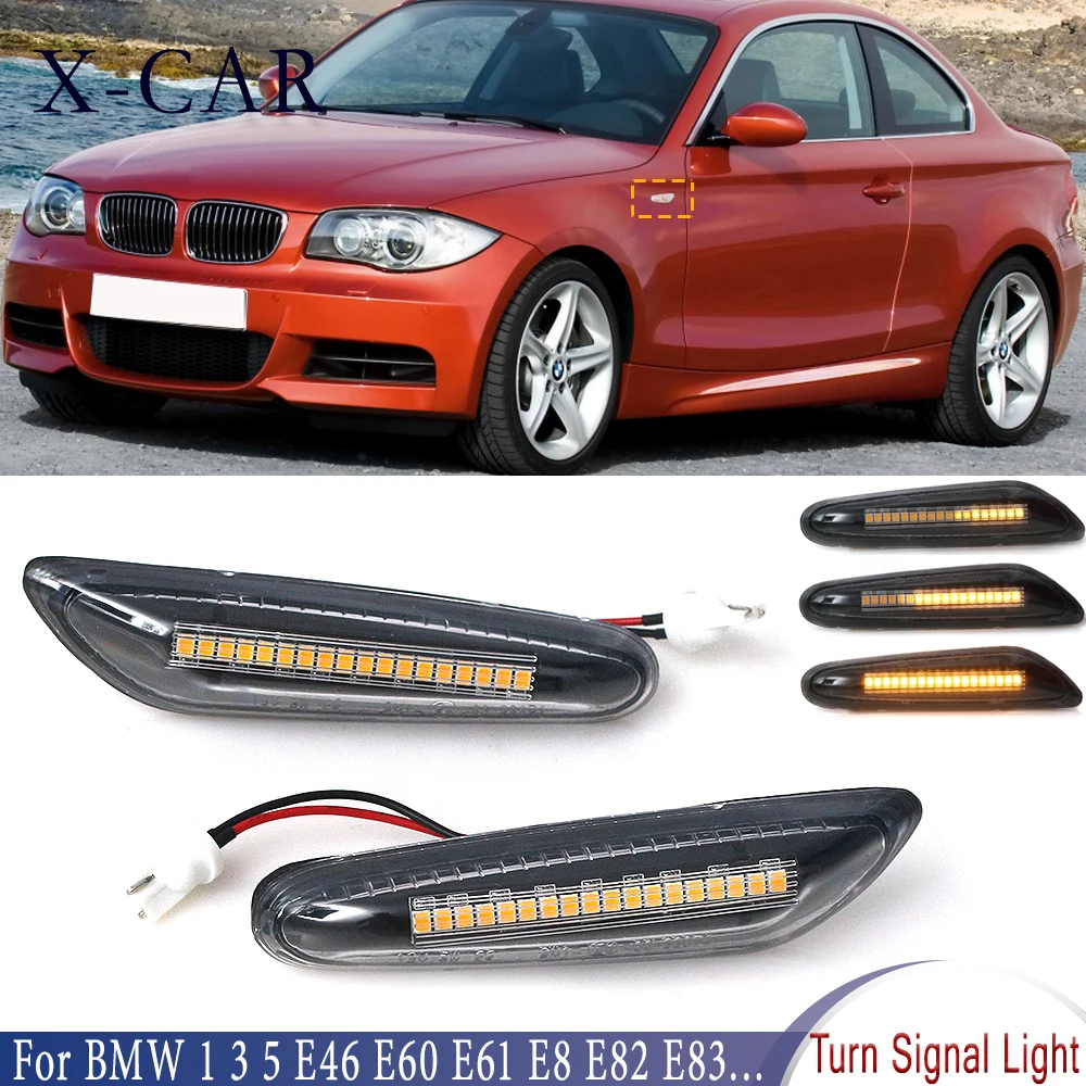 

2PCS LED Dynamic Signal Light Side Mirror Light For BMW 1 3 5 Series E46 E60 E61 E81 E82 E83 E88 E90 E91 E92 E93