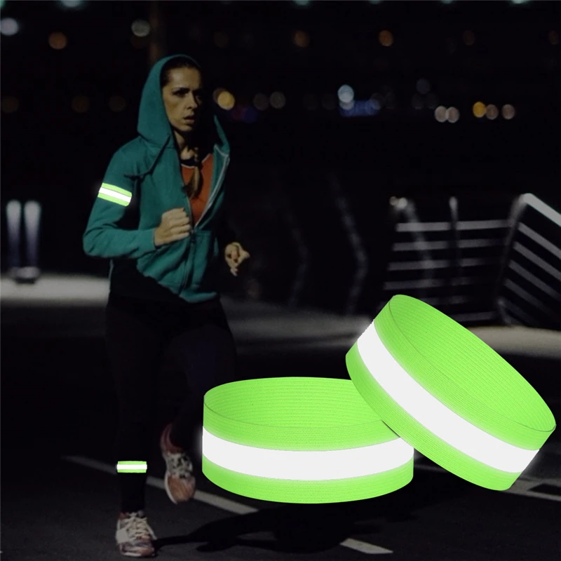 Cycling Reflective Strips 2pcs Running Fishing Warning Bike Safety Night Bicycle Bind Pants Hand Leg Strap Wrist Reflective Tape