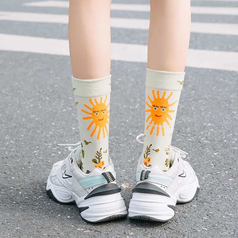 1Pair Fashion Women Cut Socks Cozy Combed Cotton Funny Female Fantasy Casual Happy Novelty Party Gifts Girls Socks Wholesale