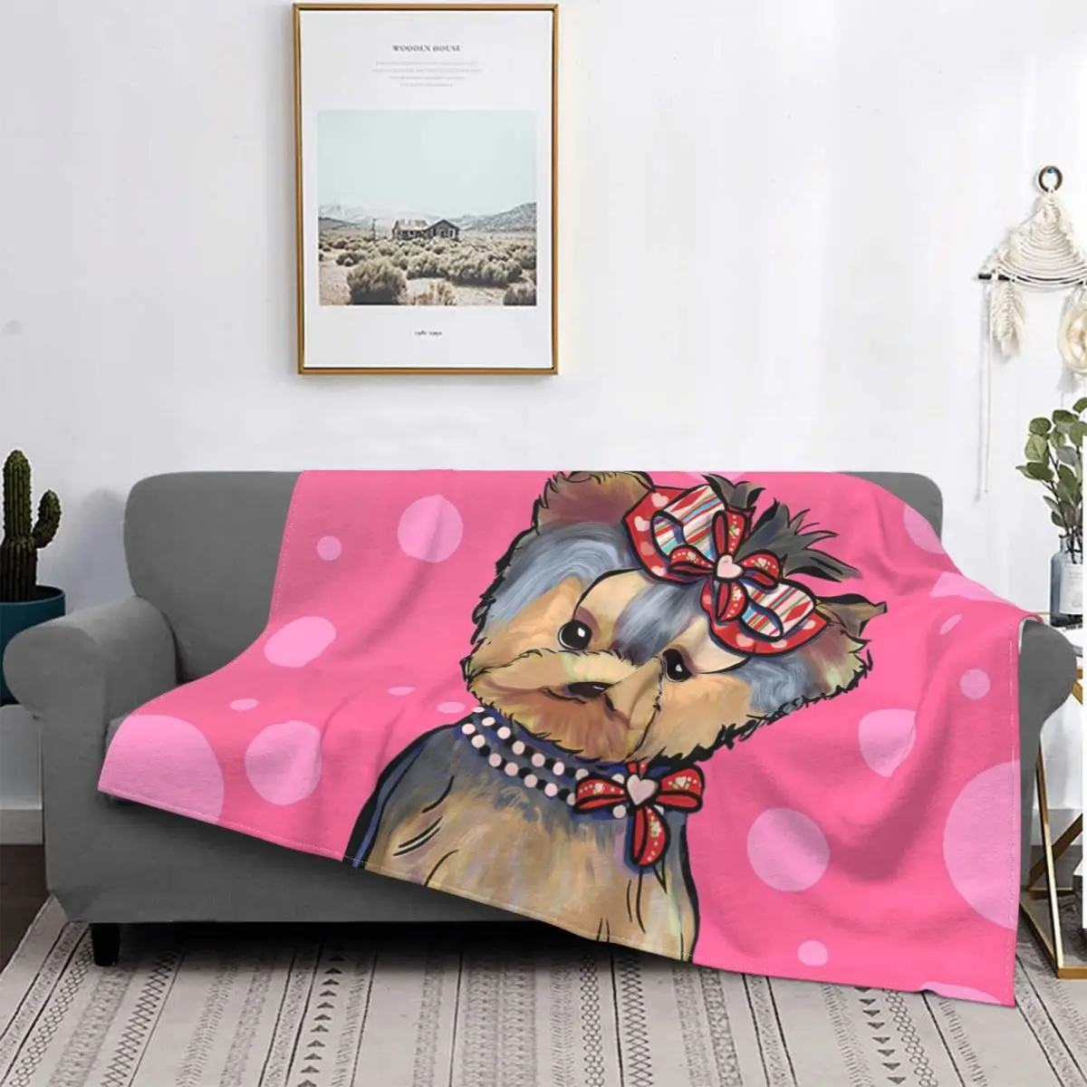 

Yorkshire Terrier Dog,Tula The Beauty Blankets Fleece Decoration Ultra-Soft Throw Blankets for Bedding Bedroom Plush Thin Quilt