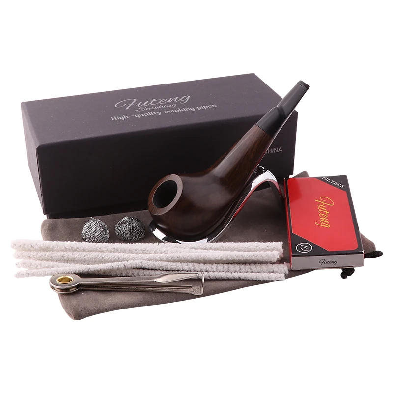 

Tobacco Pipe Set Sandalwood Ebony Smoking Pipes Tools Filter Cleaning Pipe Stand Set Herb Grinder Smoking Accessories