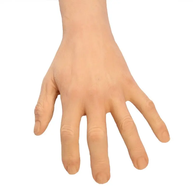 Know U Artificial Silicone Realistic Hand Gloves With Real Skin Texture Skin Old People Super Elastic Prosthetic Hand