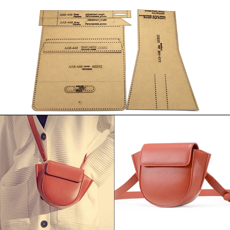 

Leather Craft Personality Fashion Shoulder Bag Messenger Bag Sewing Pattern Hard DIY Kraft Paper Templat 18cm*21cm