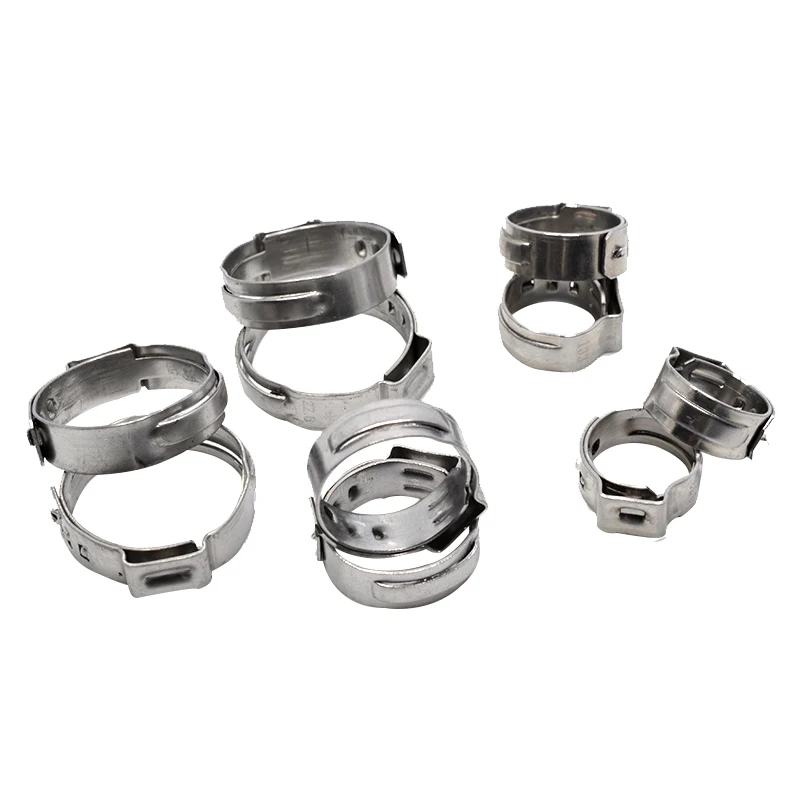 

5.8-7.0mm Pinch Clamps Stepless Single Ear Tight-Seal Vibration-Resistant for Firm Hose and Tube 304 Stainless Steel Pack 100