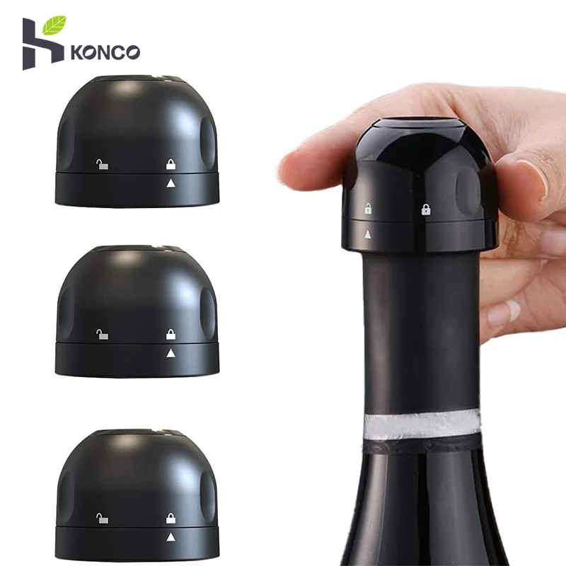 

Konco 1/3pcs Vacuum Red Wine Bottle Stopper Silicone Leak-proof Champagne Bottle Stopper Retain Freshness wine plug Bar Tools