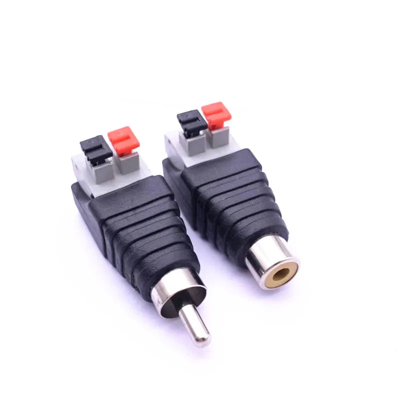 20PCS New Speaker Wire Cable to Jack RCA AV Press Plug Male Female Adapter Connector Monitor TV LED Accessories