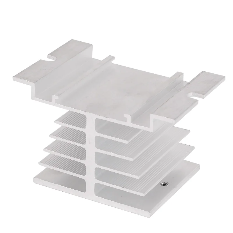 Radiador de aluminio montado en Riel Din pequeño, disipador de calor para SSR-40DA SSR monofásico 10A 25A 40A, relé de estado sólido