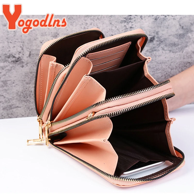 Yogodlns Three-layer Touch Screen Bag Female Crossbody Bag New trendy zipper multifunctional Shoulder Bag  Mobile Phone Bag