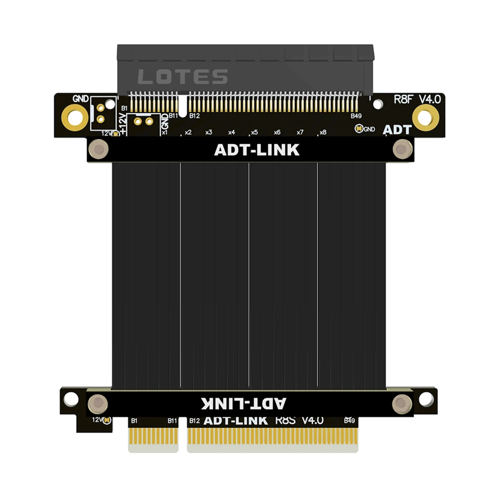 Imagem -04 - Pcie 4.0 x8 para x8 Cabo de Extensão Adaptador de Conversão Placa de Rede sem Fio Capture Card Usb Riser Suporte