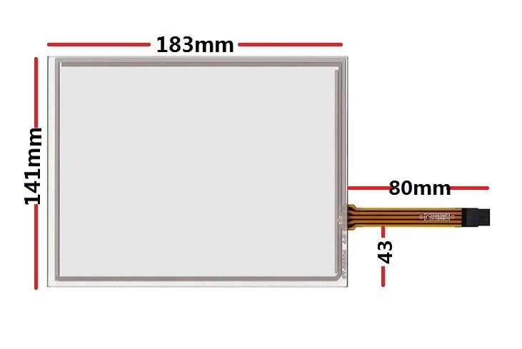 

New 8-inch 4-wire resistive thin wire touch screen 183*141mm is suitable for industrial outer screen AT080TN52V.1