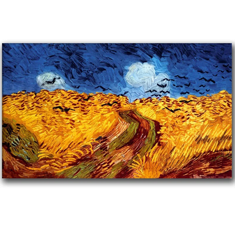 

Wall Art Wheatfield with Crows Vincent Van Gogh Paintings on Canvas Landscapes Picture for Living Room Hand Painted High Quality