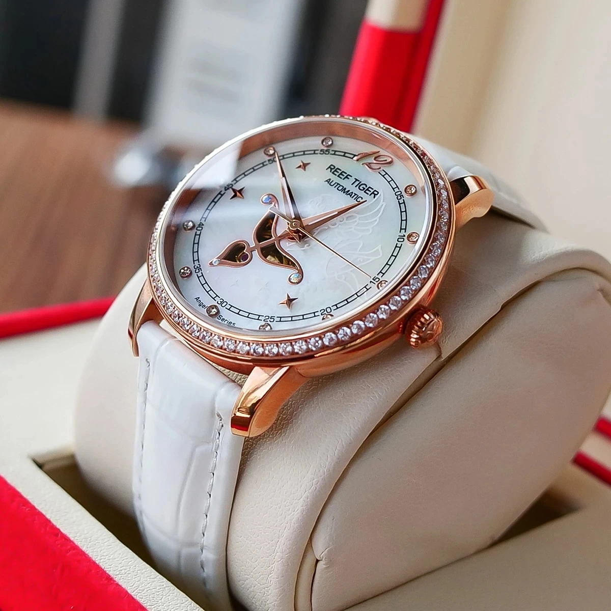 Reef Tiger/RT Brand Luxury Fashion Ladies Watches Waterproof Lady Dress Automatic Mechanical Watches Relogio Feminino