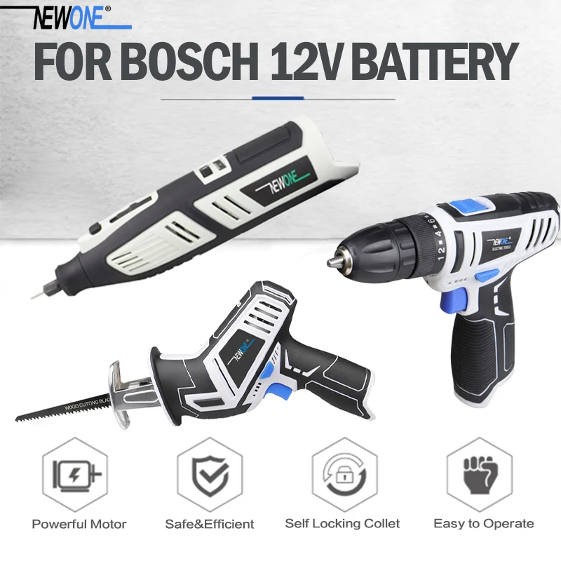 Replacement For Bosch 12V Battery NEWONE Cordless Drill,Reciprocating Saw,Rotary Tool Rechargeable Wood and Metal Cutting Tools