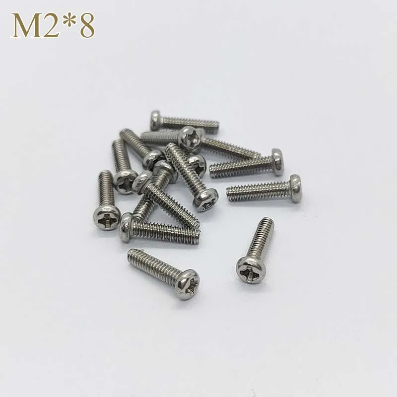 【M2*8】304 Stainless steel Cross Phillips Pan Head Screw Round Bolt small screw