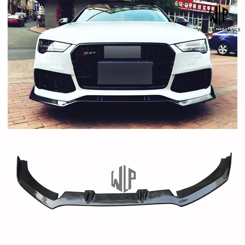 

Высококачественный передний разветвитель для губ из углеродного волокна, Стайлинг автомобиля для Audi Rs7, комплект кузова автомобиля A7 Abt Style 12-17