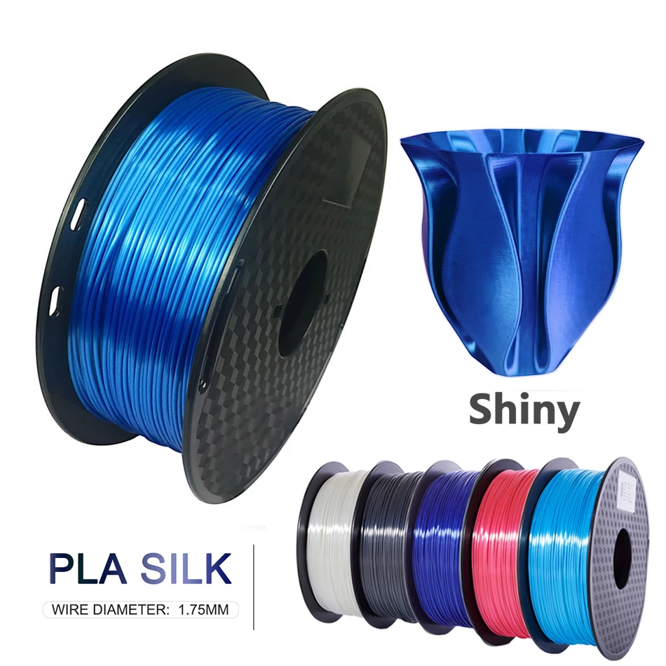 3D 프린터 필라멘트 블루 500G/250G 실크 PLA 1.75mm 필라멘트, 반짝이는 실크같은 인쇄 재료 프린터 PLA 필라멘트 베스트셀러 