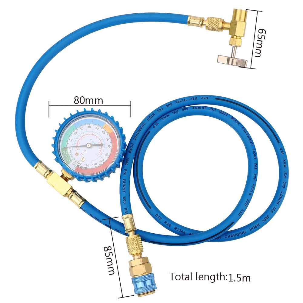 YOSOLO Car Air Conditioning Refrigerant Recharge Hose R134A Reparing Tools Pressure Gauge Measuring Kit Car Accessories