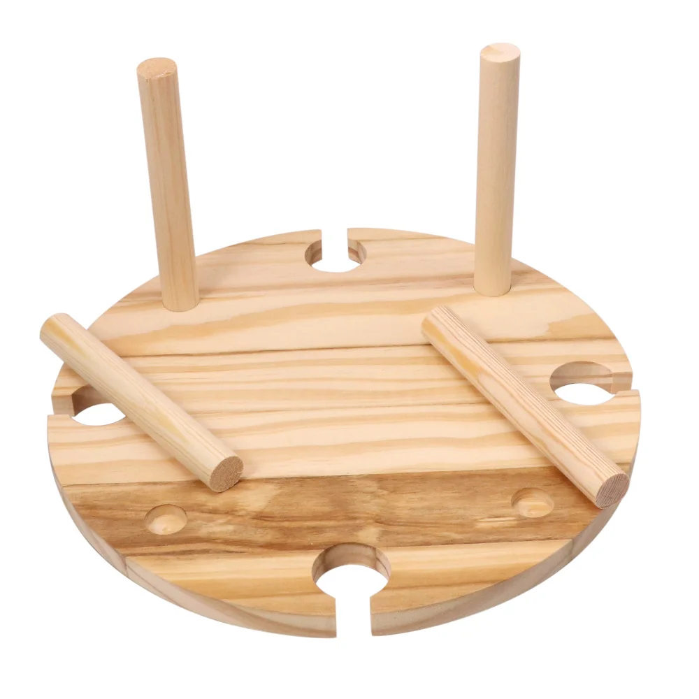 Holz Im Freien Klapp Picknick-tabelle Tragbare Kreative 2 in 1 Wein Glas Rack Faltbare Tisch für Garten Camping und reise