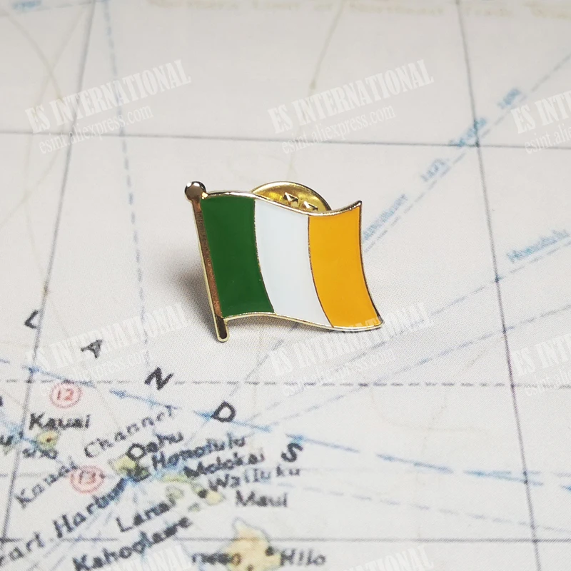 IRELAND National Flag Embroidery Patches Badge Shield And Square Shape Pin One Set On The Cloth Armband   Backpack  Decoration