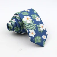 New Floral Tie For Men Skinny Casual Cotton Necktie For Wedding Casual Mens Neckties Classic Suits Flower Print Neck Ties Cravat 5