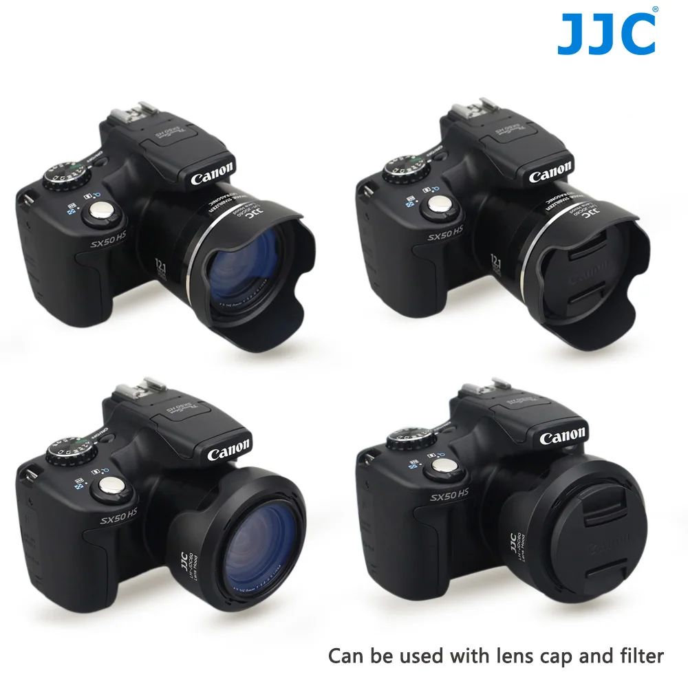 JJC Bayonet Camera Lens Hood for CANON PowerShot SX1 IS SX10 IS SX20 IS SX30 IS SX40 IS SX50 HS SX530 HS Replaces CANON LH-DC60