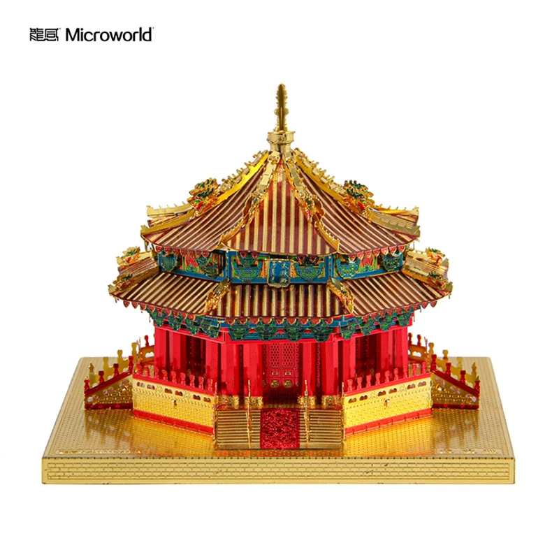 

Microworld Big Politics Palace model kits DIY laser cutting Jigsaw puzzle fighter model 3D metal Puzzle Toys for Children Gifts