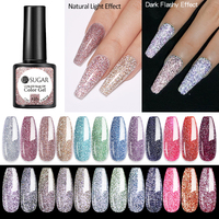 UR SUGAR 7.5ml Reflective Glitter Gel Nail Polish Rose Gold Silver Colors Shiny Effect Varnish Hybird Nail Polish For Nail Art