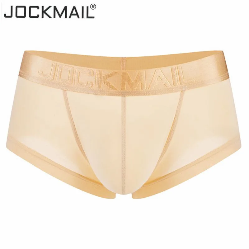 JOCKMAIL Ultra-thin Ice Sexy Underwear Men Boxers Solid Convex Mens Underpants Short Panties Slip Homme Cueca Gay Male Boxers