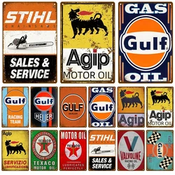 Agip Gulf 레트로 장식 하우스 금속 사인 플레이트 포스터, 벽에 주석 사인, 빈티지 포스터 장식, 벽 아트 룸 장식