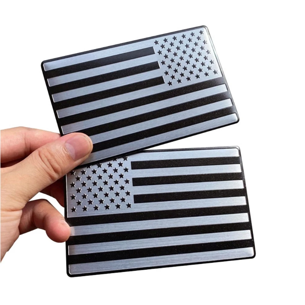 Etiqueta da bandeira americana 3D, emblema patriótico militar, decalques recortados, adesivos para carros, caminhão, SUV, 2pcs, par