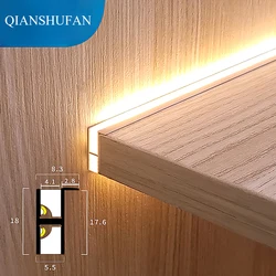 Built-in LED Invisible Cabinet Strip Light Layer Shelf 18mm Panel Edge Backlight Lamp 12V Up Down Beam Glow Cupboard Bookcase