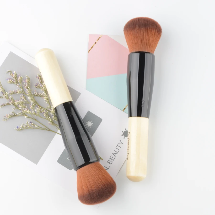 1 piece Foundation Makeup brushes White wood handle Blusher powder contour Make up brush cosmetic tool