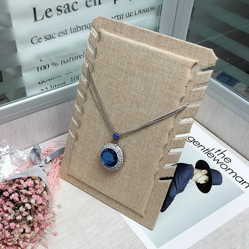 High Quality Velvet Linen Necklace Bust TrayJewelry Pendant Necklace Bracelet Display Holder Jewellery Rack Show 4 Options Model
