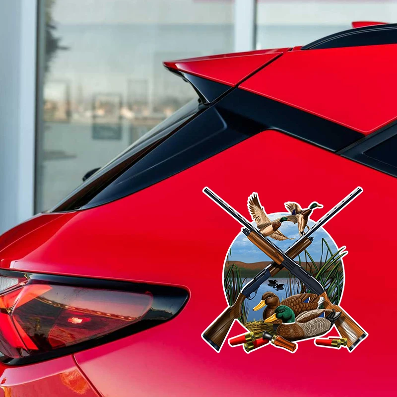 S60053# Duck Hunting Self-adhesive Decal Car Sticker Waterproof Auto Decors on Bumper Rear Window Laptop Choose Size