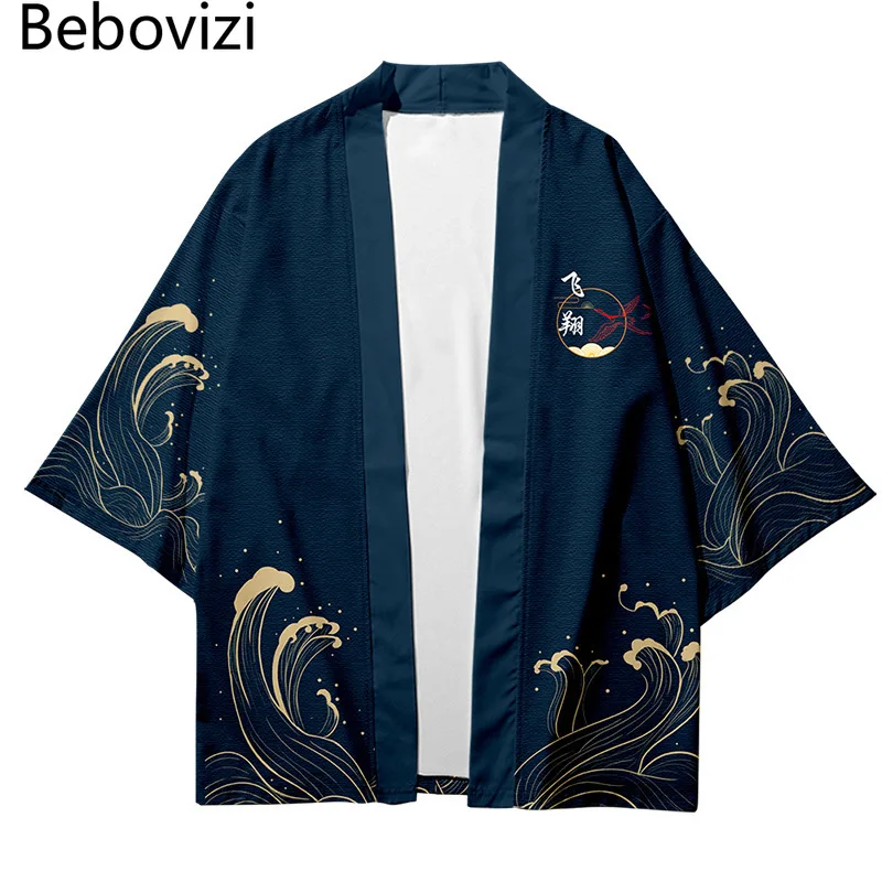 

Streetwear Men Women Cardigan Haori Yukata Harajuku Tops Robe Plus Size 5XL 6XL Chinese Character Beach Japanese Style Kimono