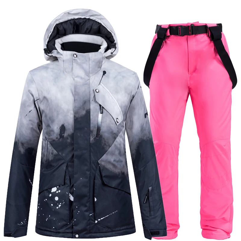 Conjunto de traje de esquí para hombre y mujer, ropa de snowboard, traje de nieve helada, traje deportivo de invierno para exteriores, ropa impermeable, chaquetas y pantalones