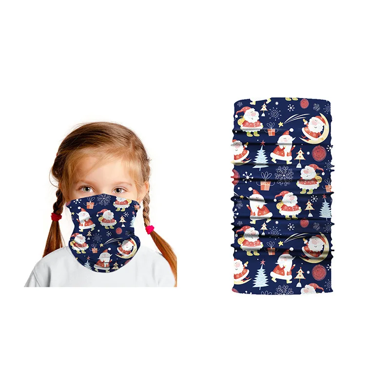 Kids Seamless Christmas neck gaiter scarf with 3d digital print for boys and girls Outdoor Sport Headwear Bicycle bandana