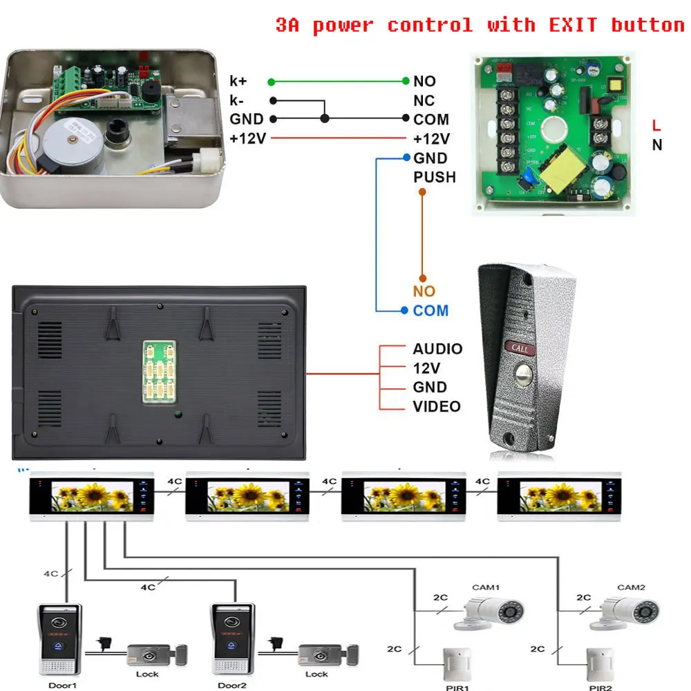 Imagem -06 - Vídeo Porteiro id Card Lock Fechadura Elétrica para Casa Apartamento Sistema de Controle Acesso Bloqueio Elétrico hd