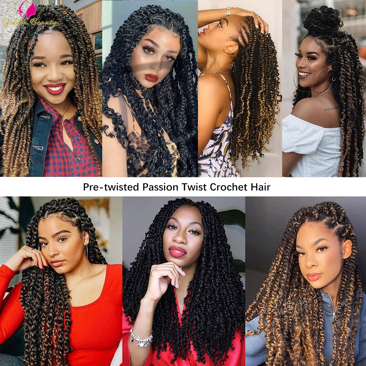 Long Passion Twist Crochet Hair Extensions Synthetic Water Wave Braiding Hair Bohemia Crochet Braids Pre-Looped Twists