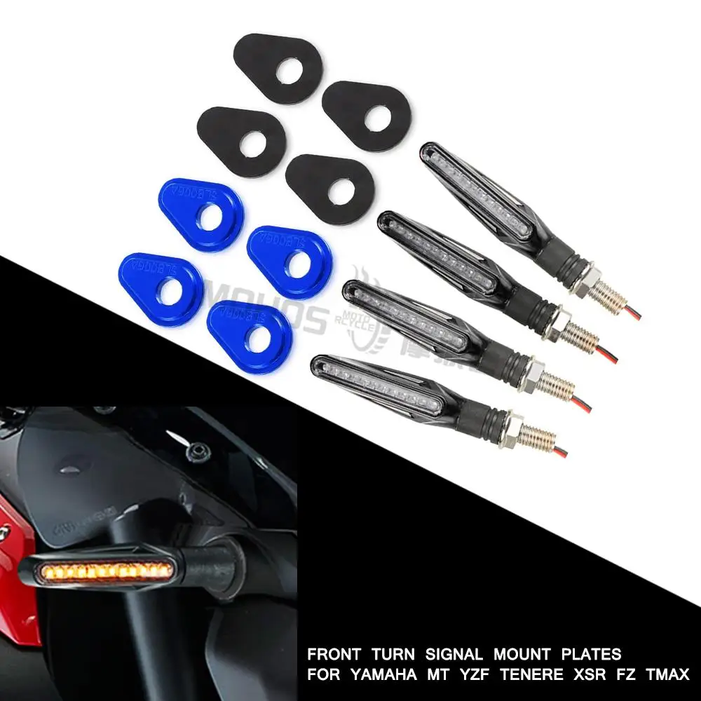 4pcs Motorcycle Turn Signals FRONT TURN SIGNAL MOUNT PLATES For Yamaha YZF-R7 YZFR7 2022 22 Tenere 700 2019-2021 2020 TENERE700