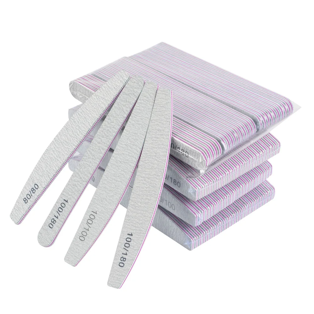 3/5/10Pcs Nail Files 100/180 Double Sided Lima Manicure and Pedicure Tools Strong Sandpaper Polishing Washable For Fake Nails