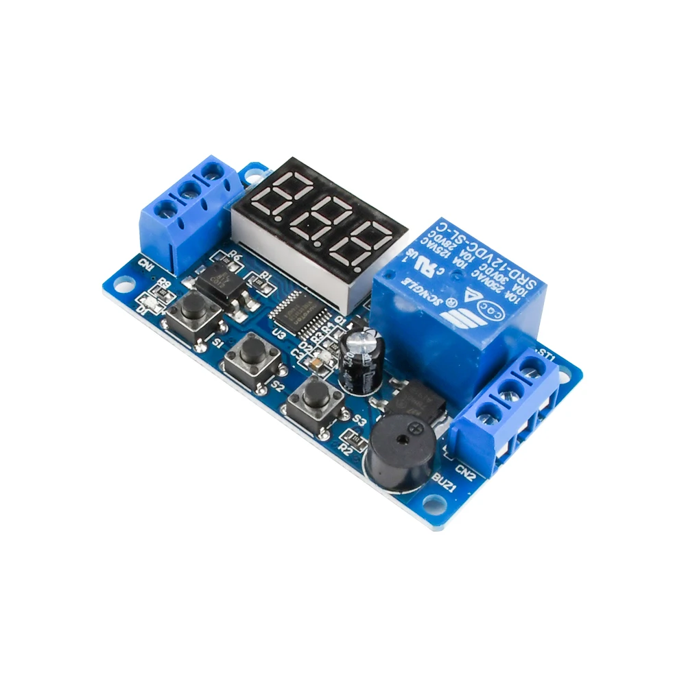 Digital LED Display Time Delay Relay Module Board DC 12V Control Timer Switch Trigger Cycle Module Car Buzzer PLC Automation