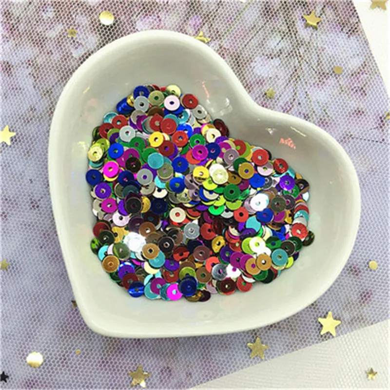 1000Pcs 5mm PVC Flat Round Loose Sequins Paillettes Sewing Craft for Wedding Decoration  Women Clothing Embroidery Accessory