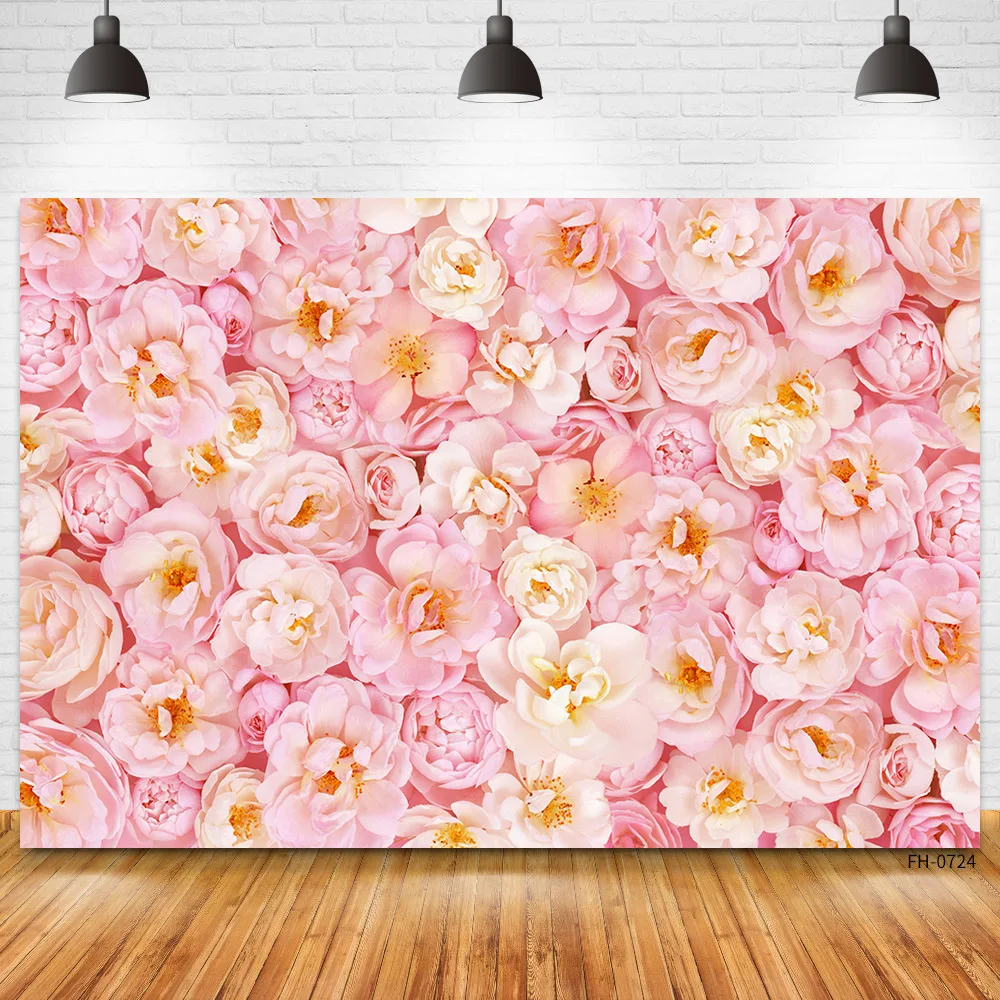 Wedding Valentine's Day Photo Wall Decor Backgrounds Rose Flower Floral Baby Shower Newborn Birthday Party Photography Backdrops