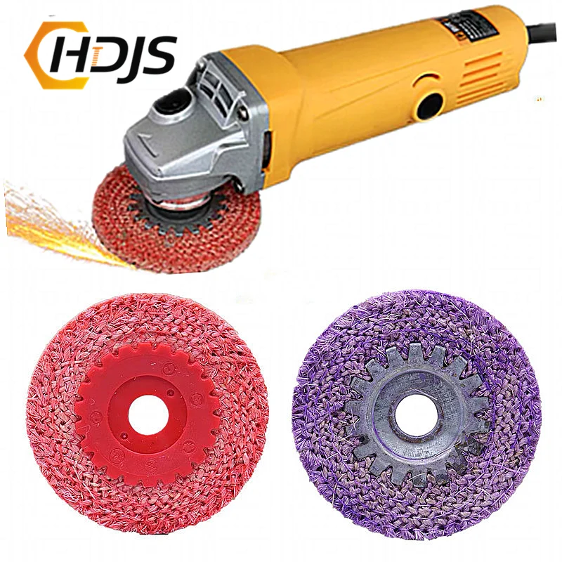 Polishing tool 100MMX16MM red hemp rope polishing wheel, purple hemp wheel for stainless steel metal rough Angle grinding