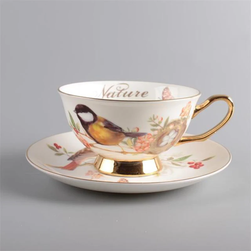 Chinese Style Flower and Bird Design Ceramic Cup, Phnom Penh, Elegant Afternoon Tea Cup, Beautiful Butterfly Cafe Accessories